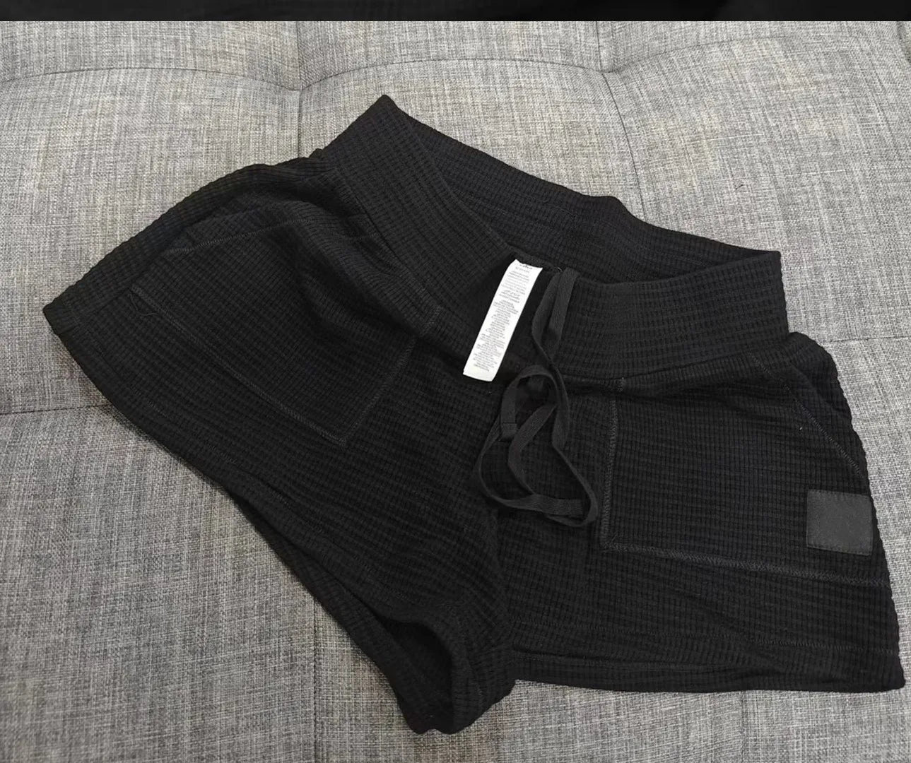 Waffle Collar Pullover Hoodie Pants/Shorts Suit
