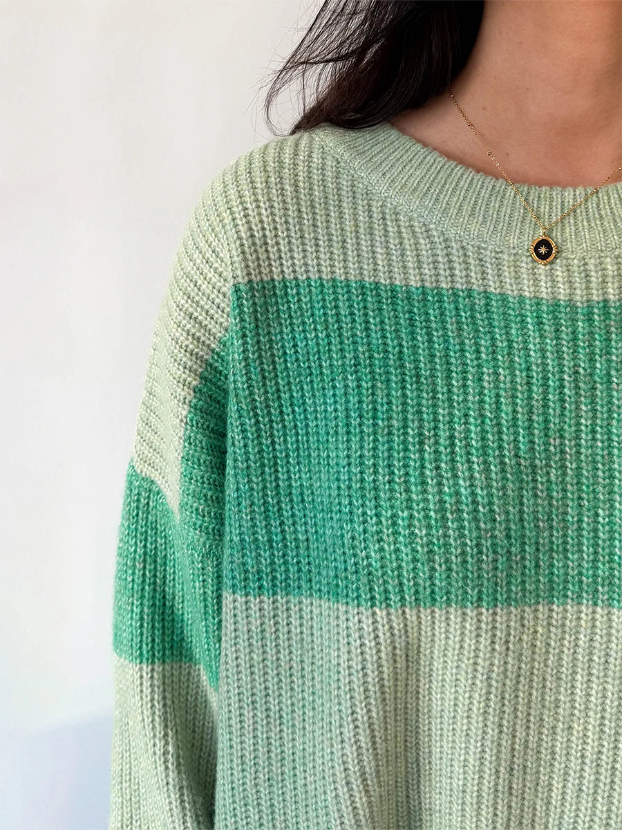 Oversized Ribbed Crew Neck Sweater