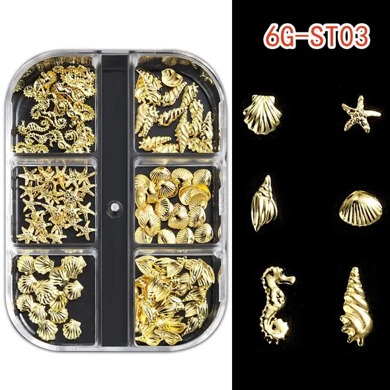 Metal Summer Ocean Nail Art Charms 1 Box