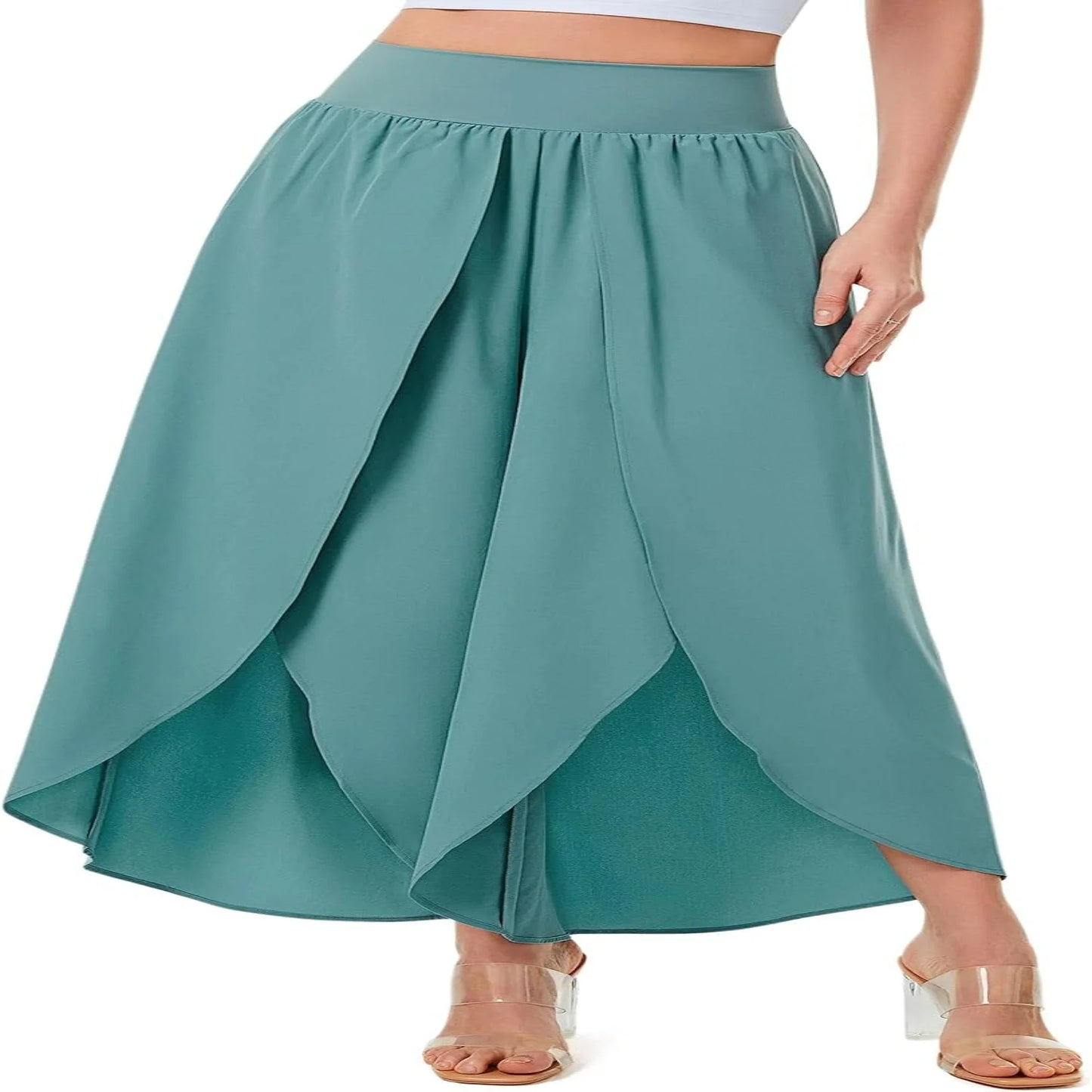 Wide Leg Split Palazzo Pants