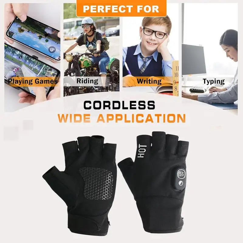 Rechargeable Heated Fingerless Gloves