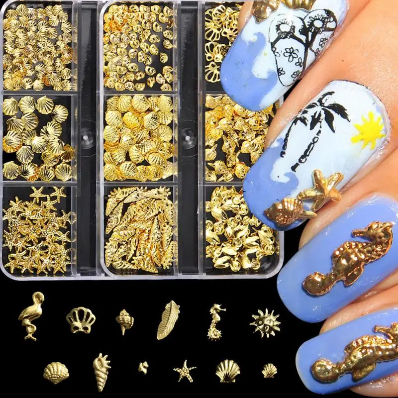Metal Summer Ocean Nail Art Charms 1 Box