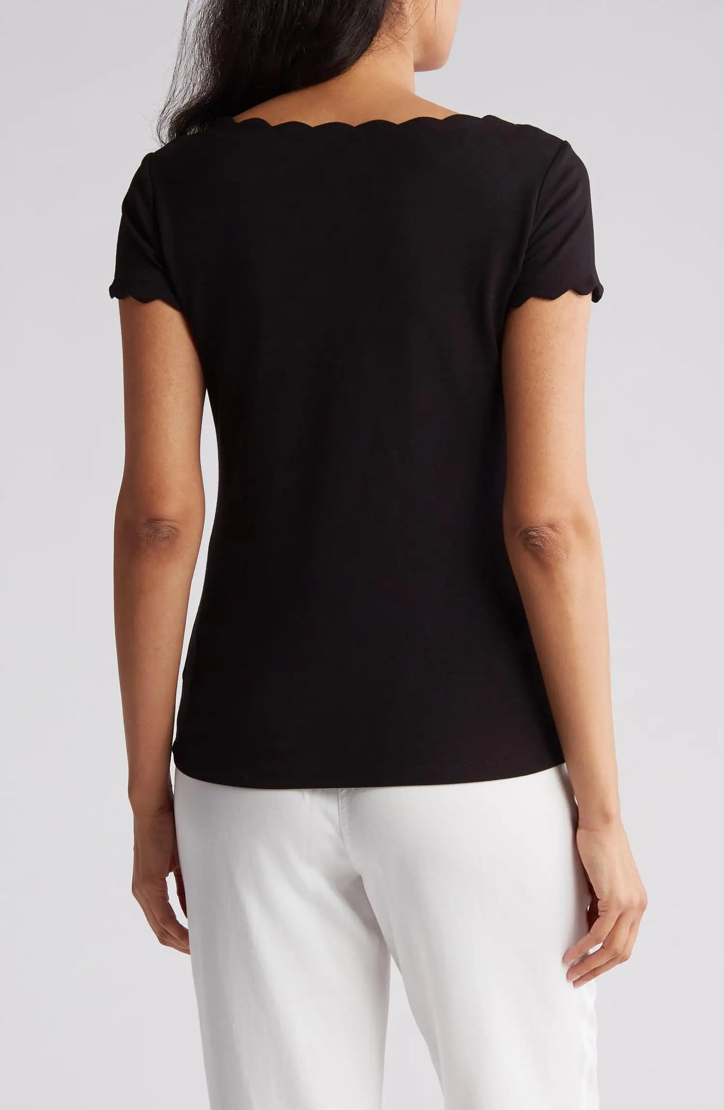 Scalloped Knit T-Shirt