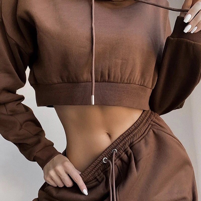 Long-Sleeve Loose Hooded Sports Suit