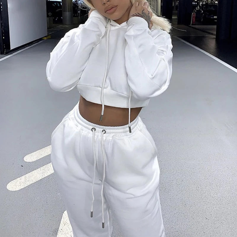Long-Sleeve Loose Hooded Sports Suit