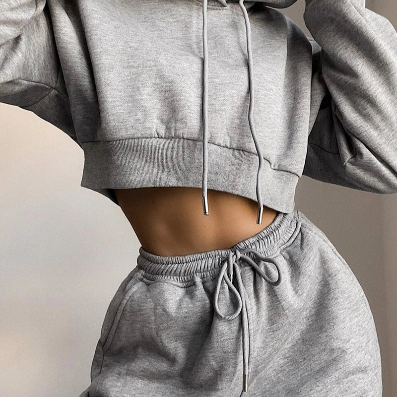 Long-Sleeve Loose Hooded Sports Suit