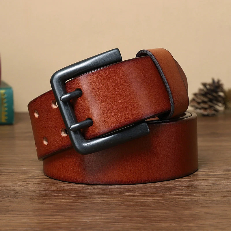 Men's Double Pin Leather Belt