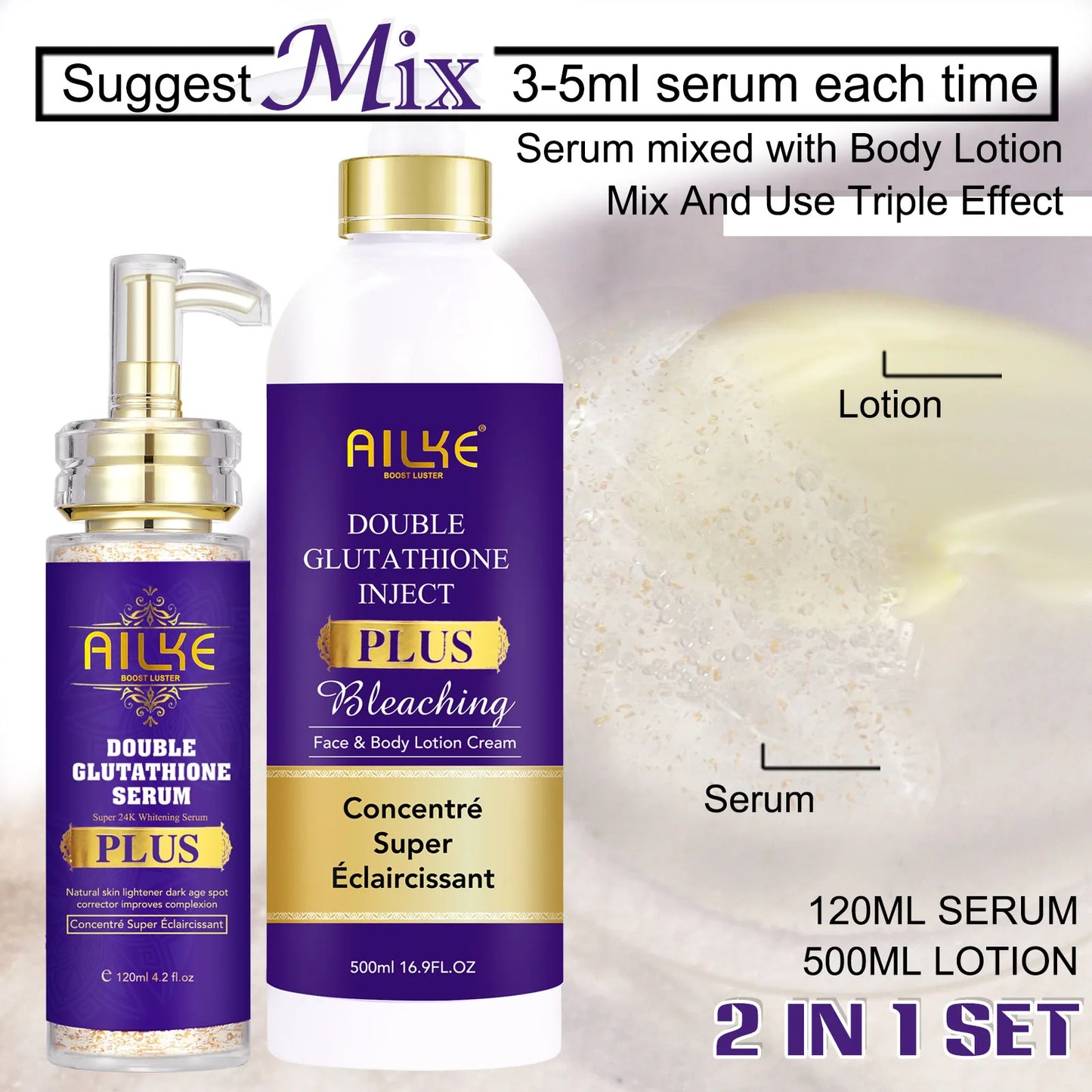AILKE 24k Gold Flake Skin Lightening Serum