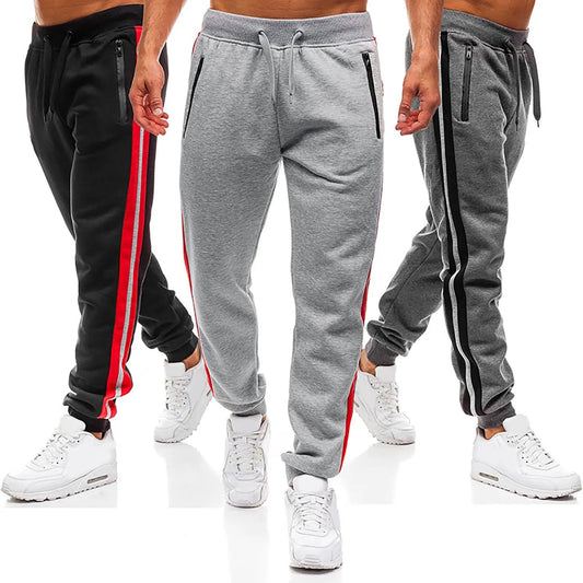 Leg-Striped Drawstring Sweatpants