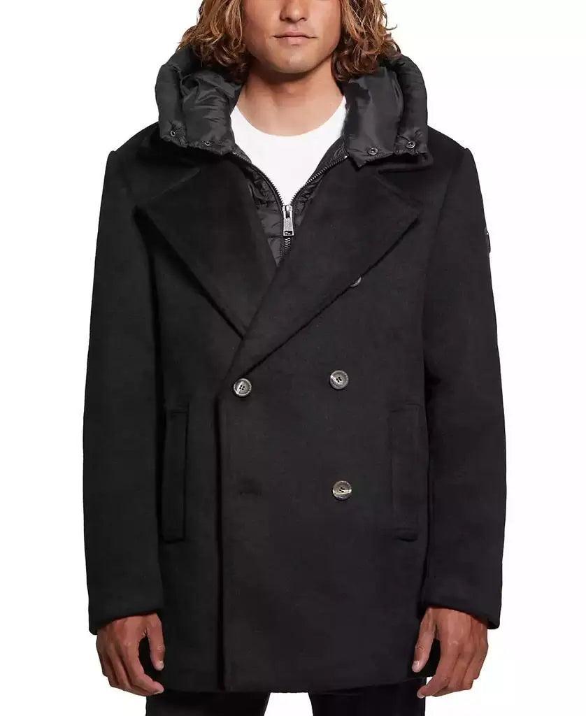 GUESS Nylon Hooded Casual Puffer Coat