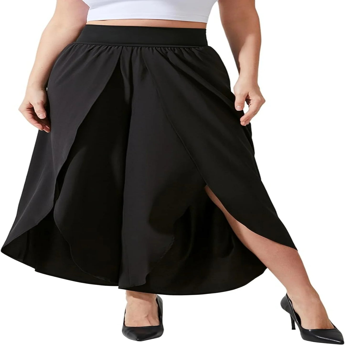 Wide Leg Split Palazzo Pants