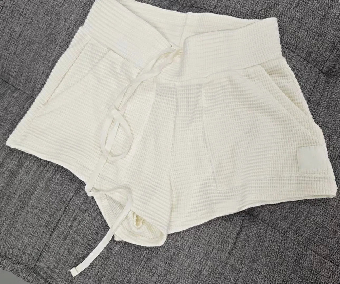 Waffle Collar Pullover Hoodie Pants/Shorts Suit