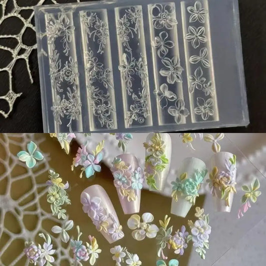 Sweet Flower Nail Art Stencil