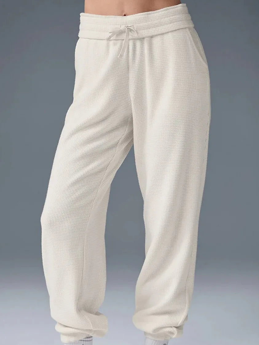 Waffle Collar Pullover Hoodie Pants/Shorts Suit