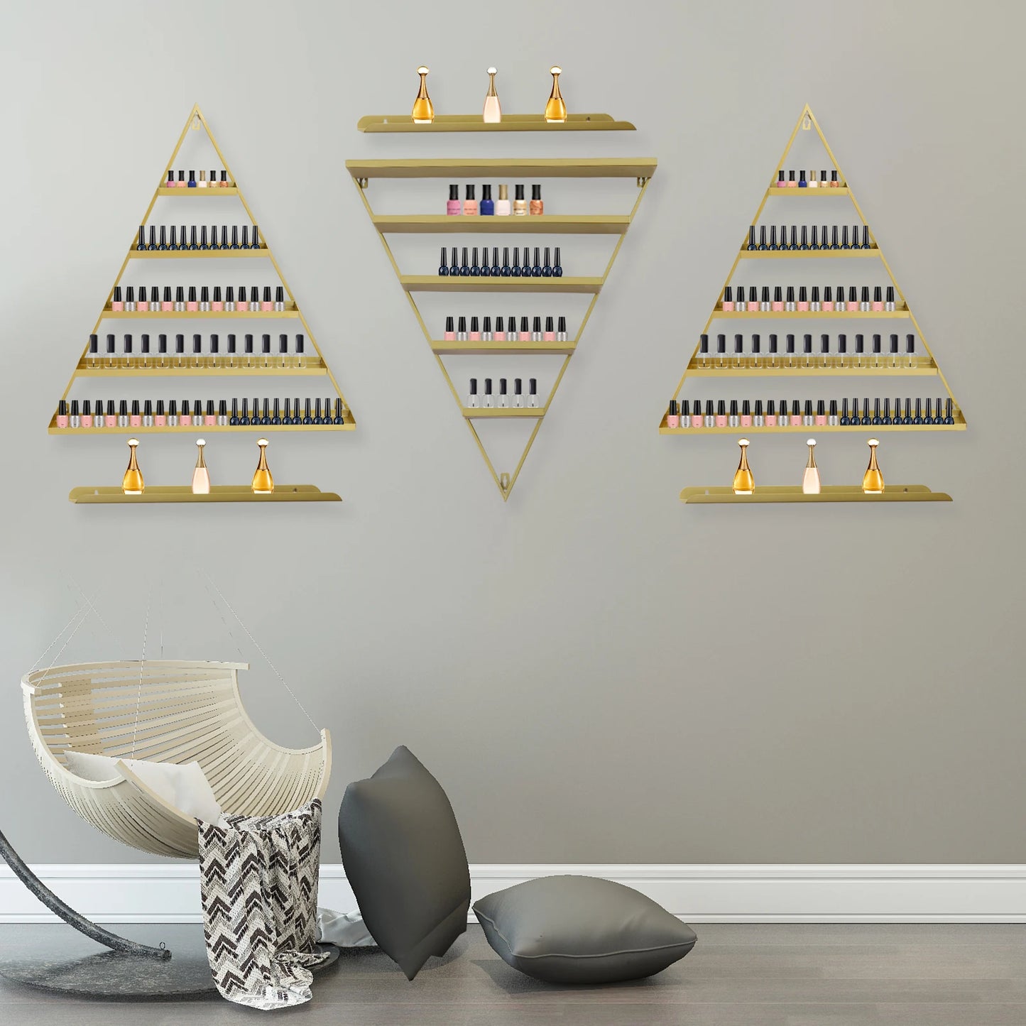 5 Tier Wall-Mounted Metal Nail Polish Display Rack