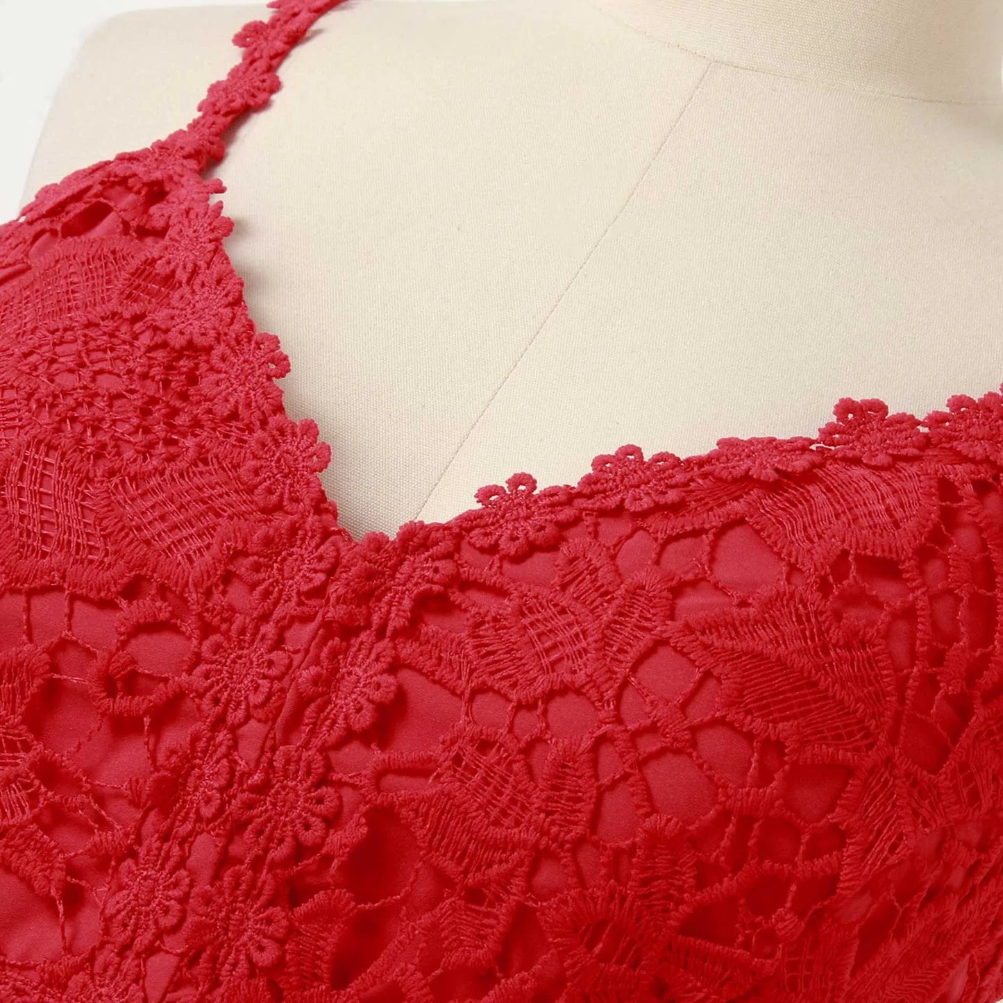 Lace Strap Splice V-Neck Tank Top