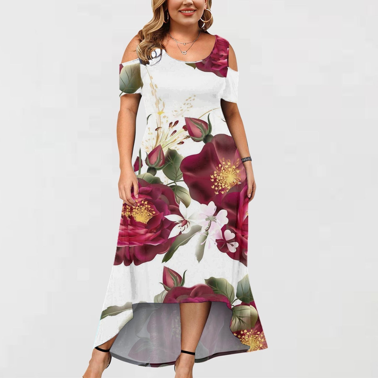 Plus Size Print Floral Dress