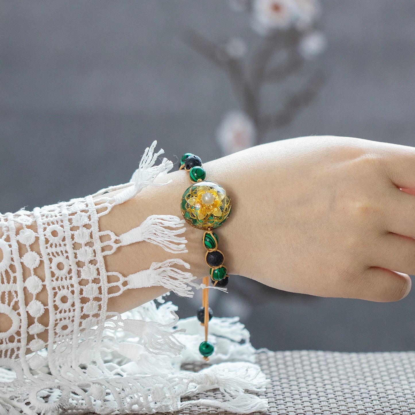 Orgonite Lotus Bracelet