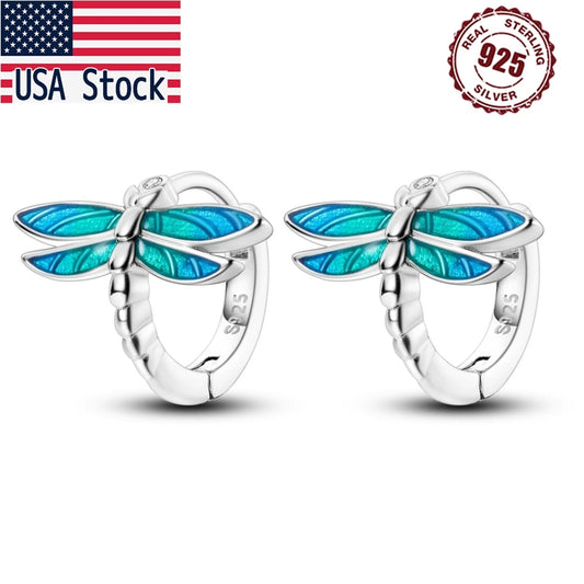 Sterling Silver Summer Dragonfly Earrings
