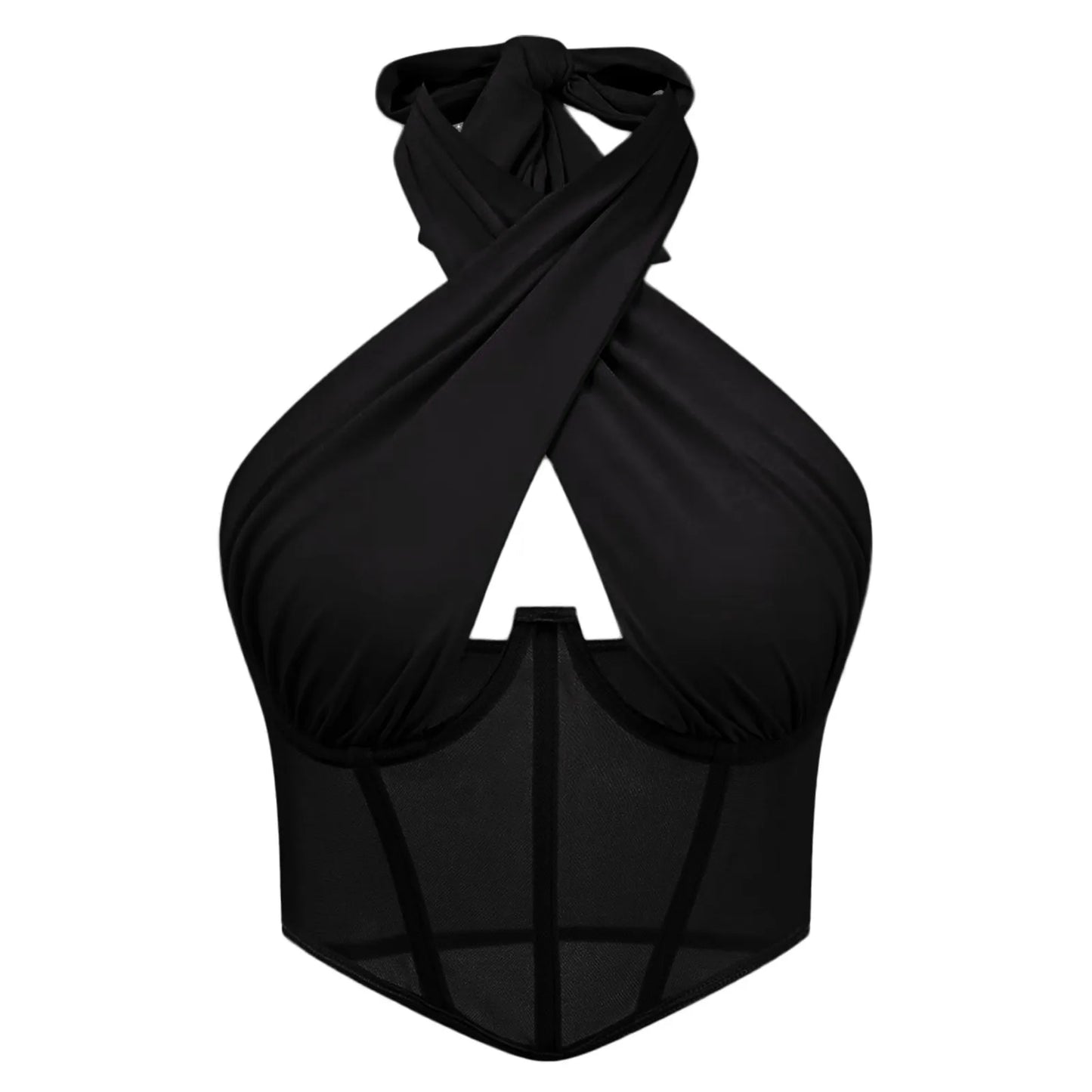 Cross Halter Sleeveless Blouse