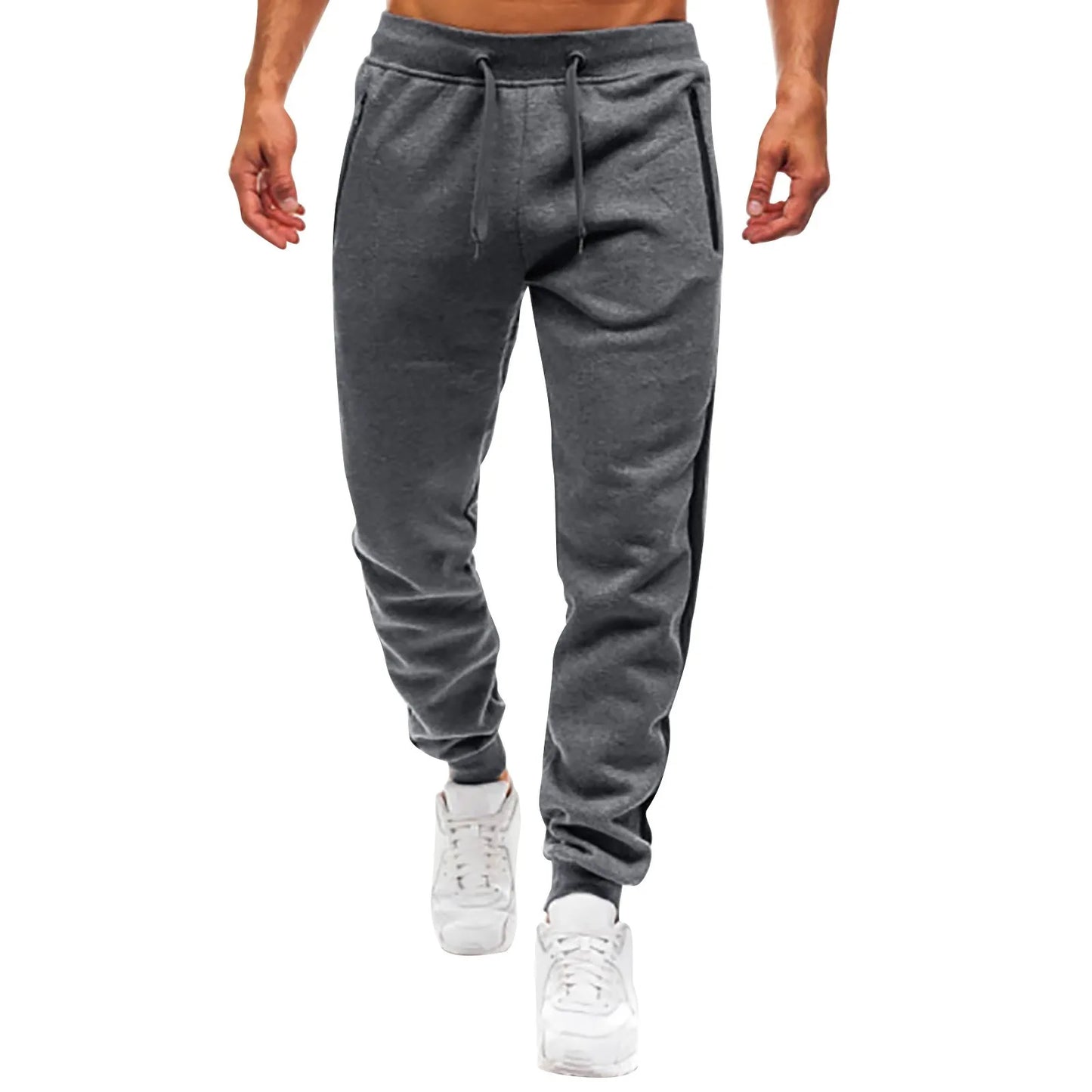 Leg-Striped Drawstring Sweatpants