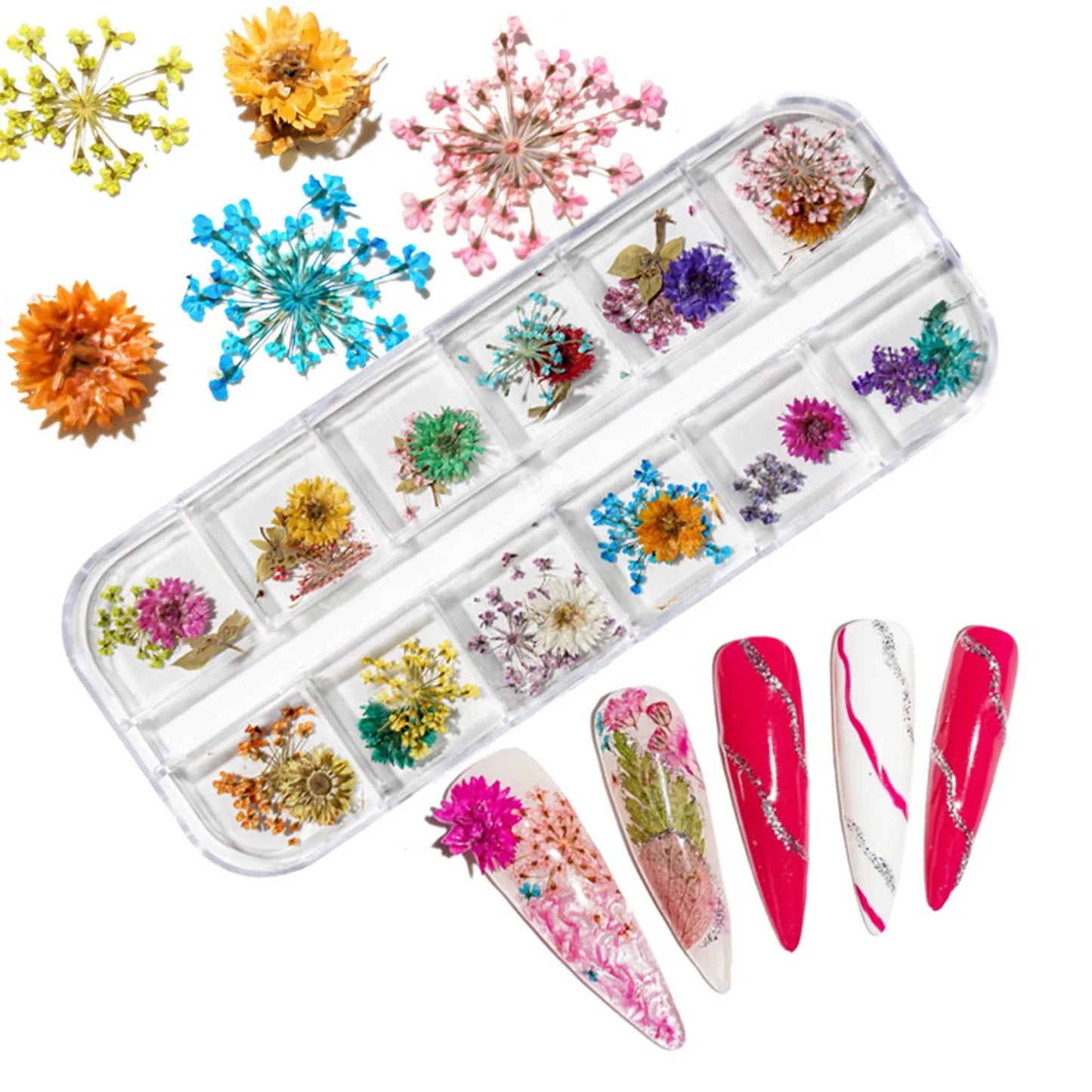 Dried Flowers Nail Art