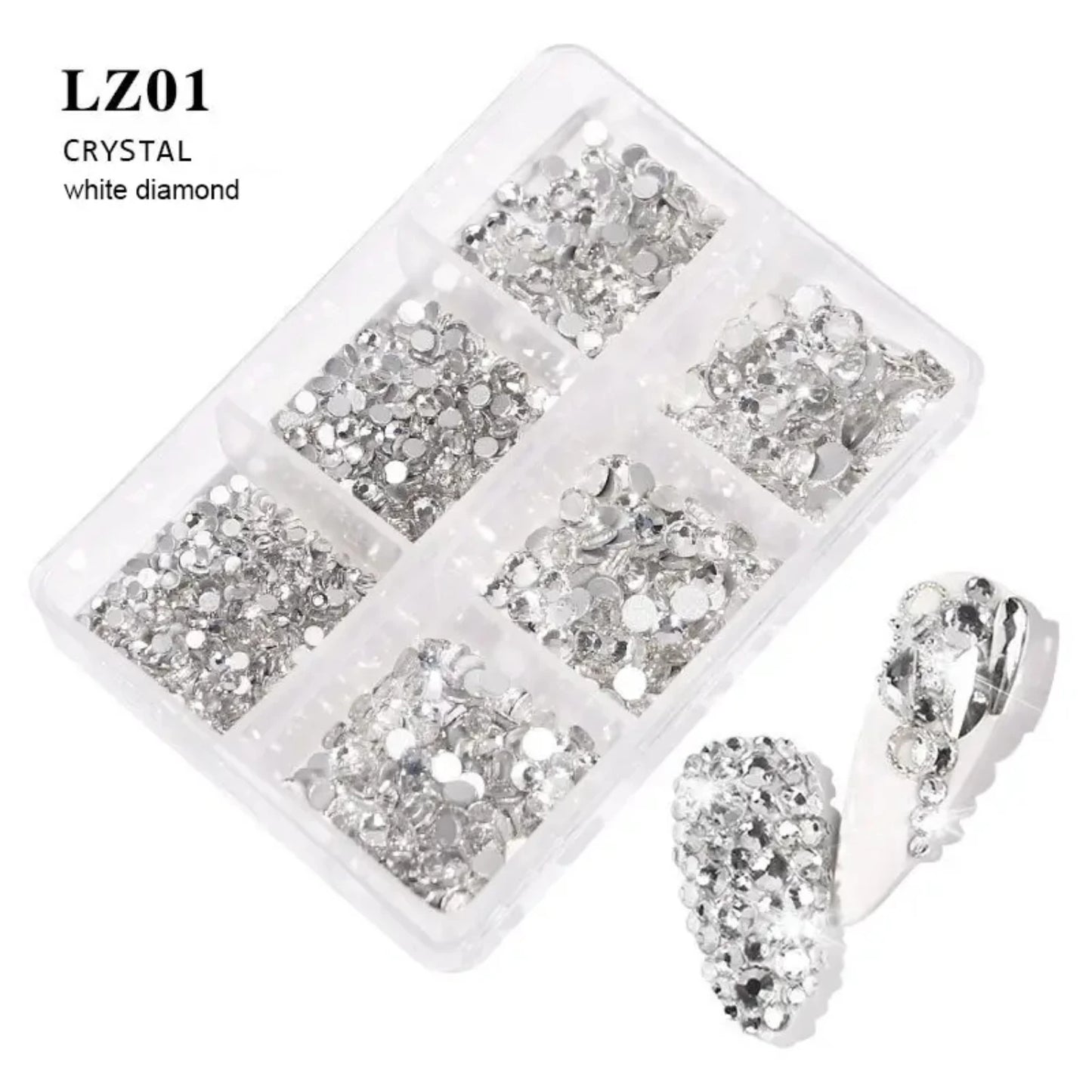 Sparkling 3D Rhinestone Nail Art