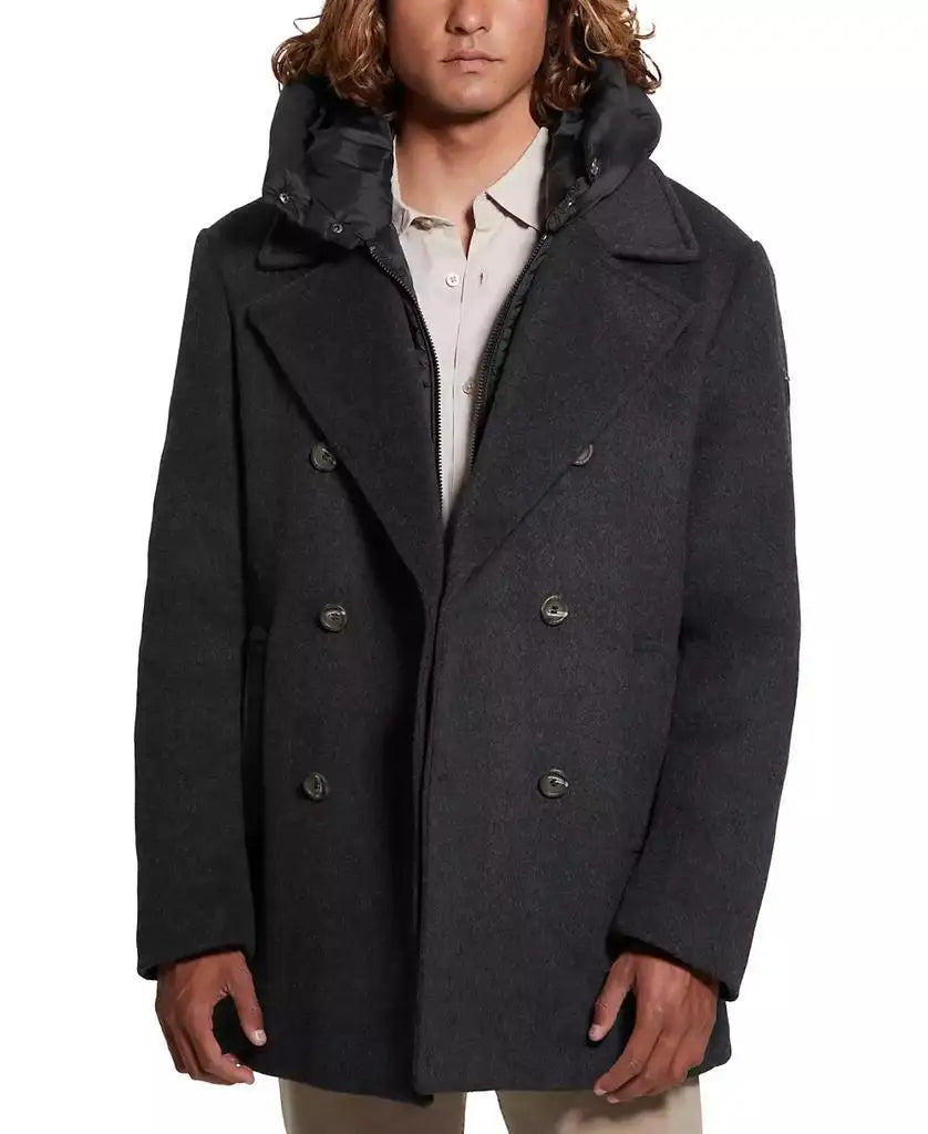 GUESS Nylon Hooded Casual Puffer Coat