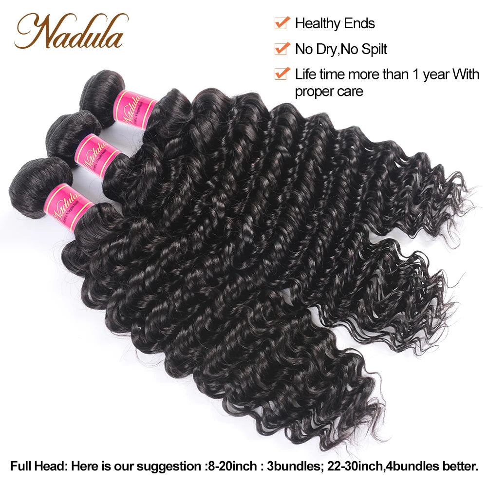 Human Hair Deep Wave Hair Weave