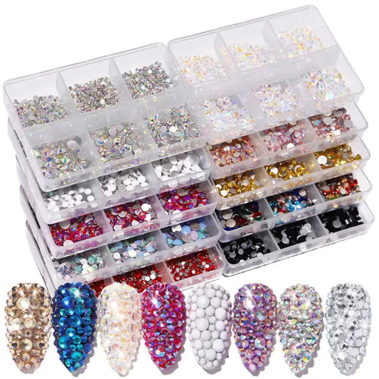 Sparkling 3D Rhinestone Nail Art