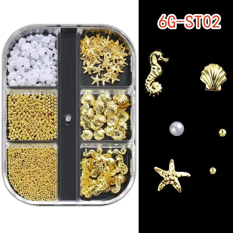 Metal Summer Ocean Nail Art Charms 1 Box