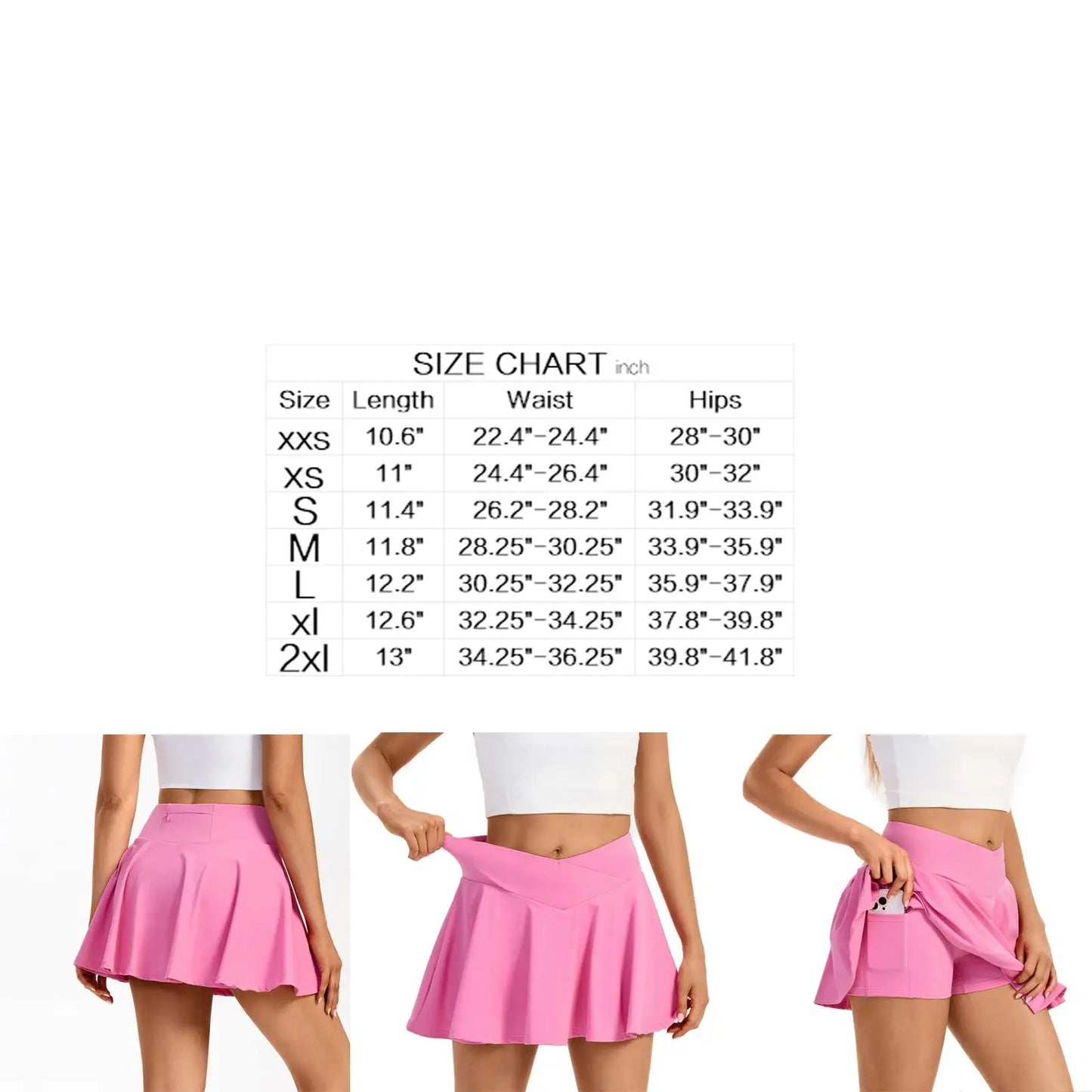 Cross Pleated Gym Skirt