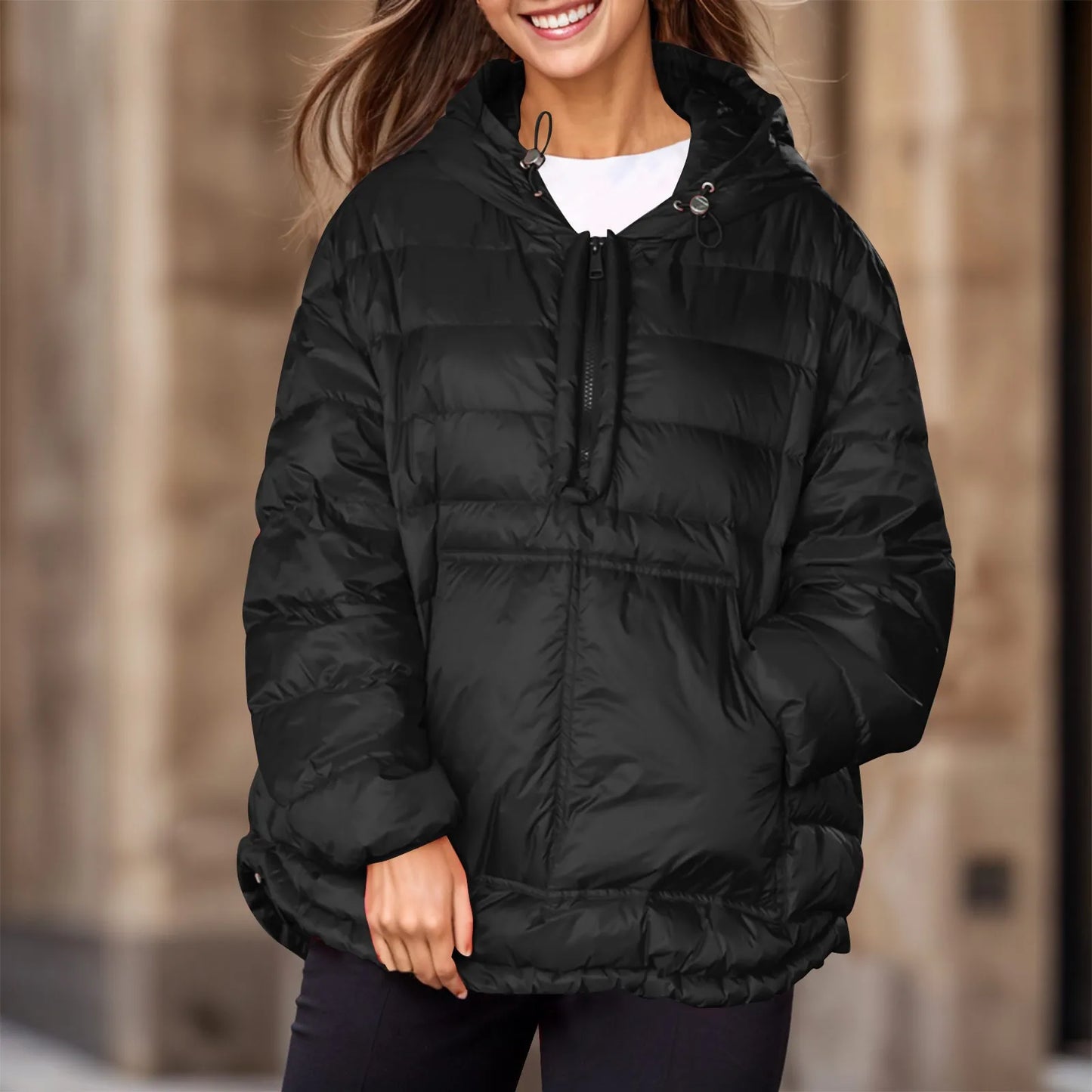 Plus Size Hooded Parka
