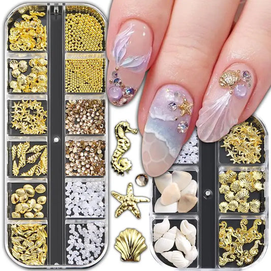 Metal Summer Ocean Nail Art Charms 1 Box