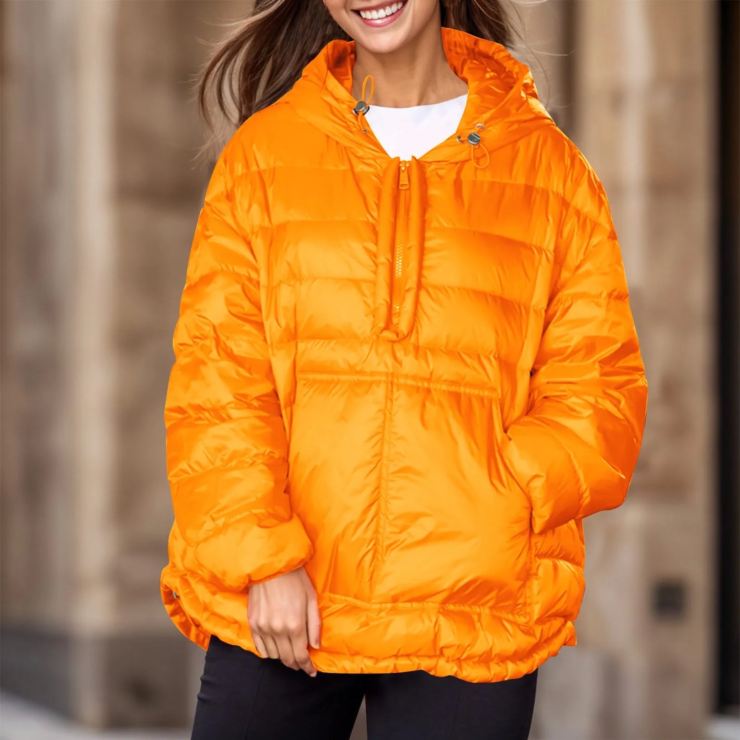Plus Size Hooded Parka