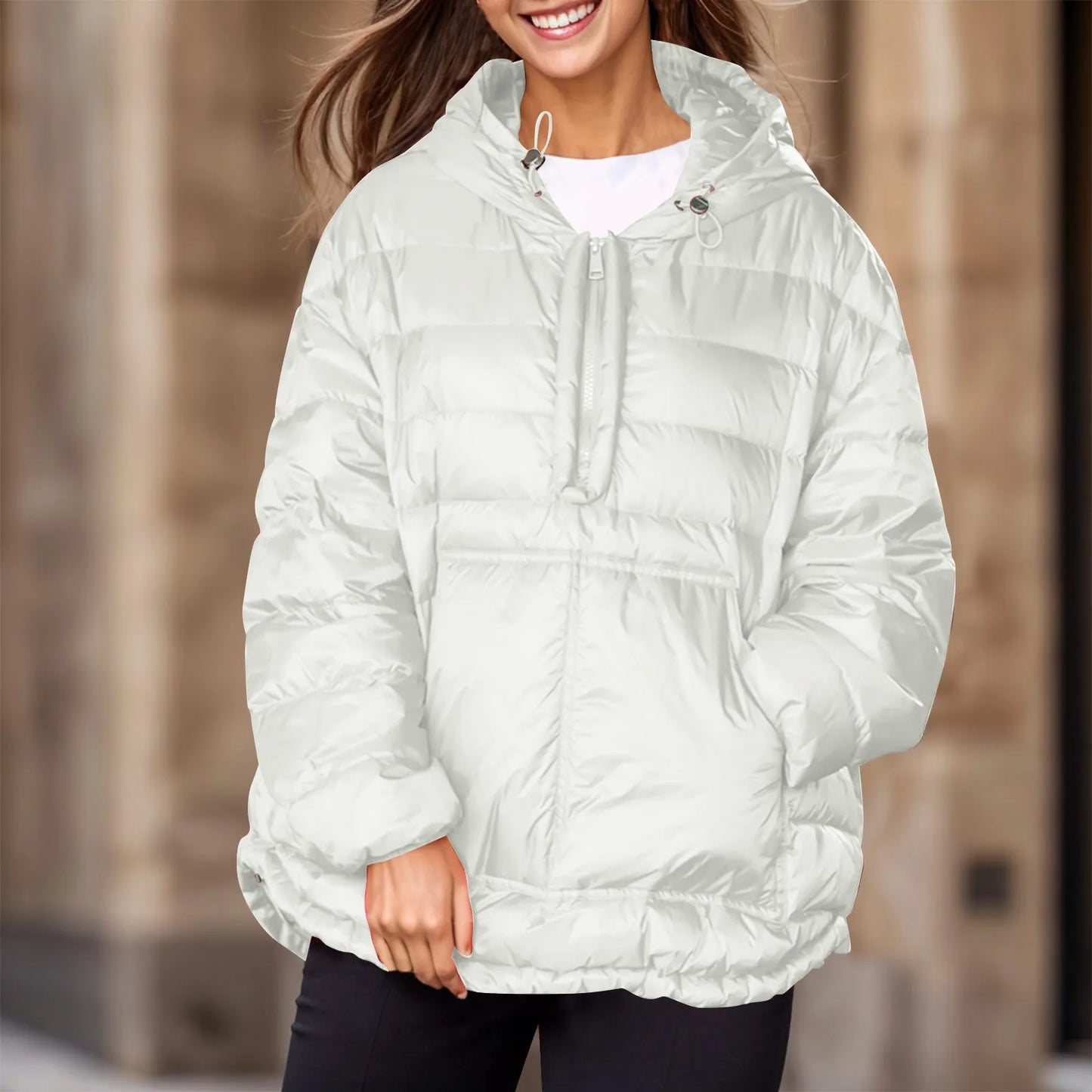 Plus Size Hooded Parka