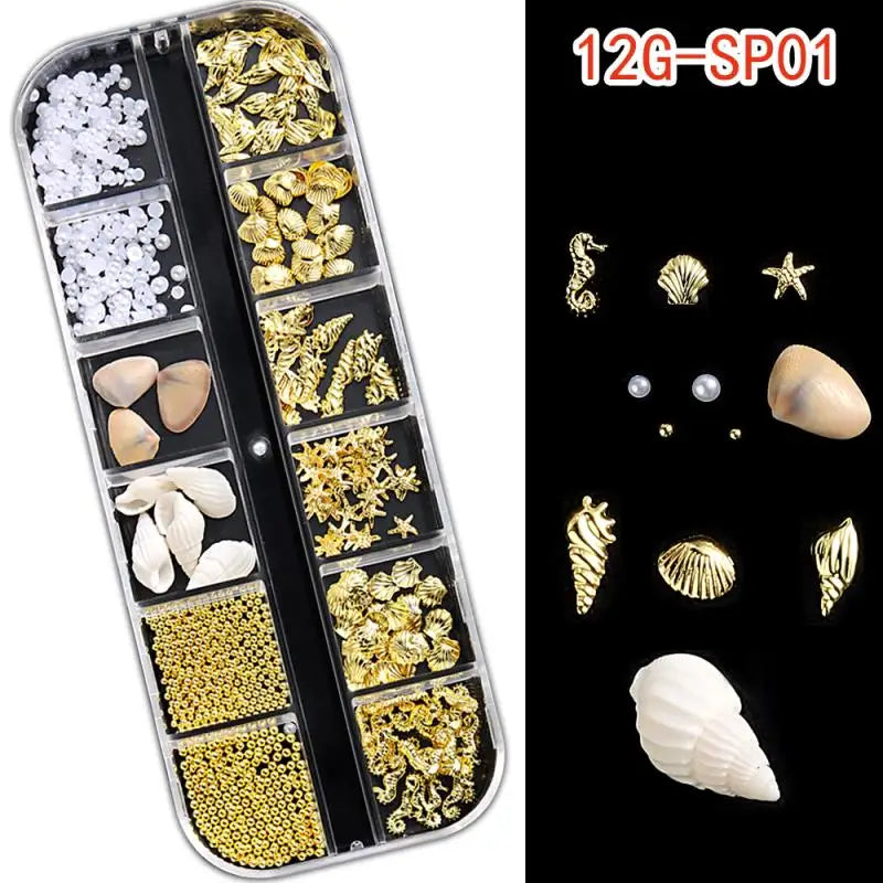 Metal Summer Ocean Nail Art Charms 1 Box