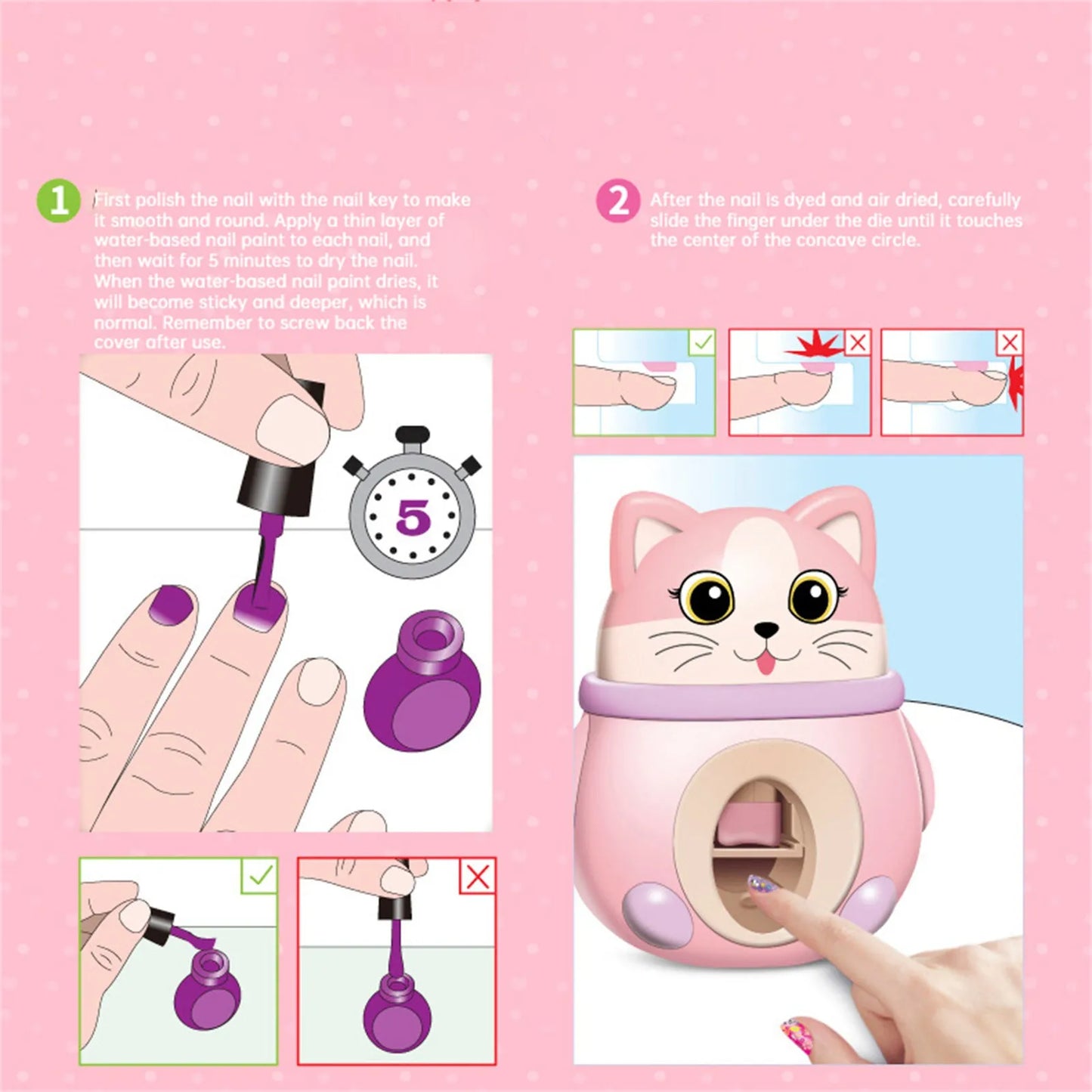Kids Nail Polish Set With Nail Dryer