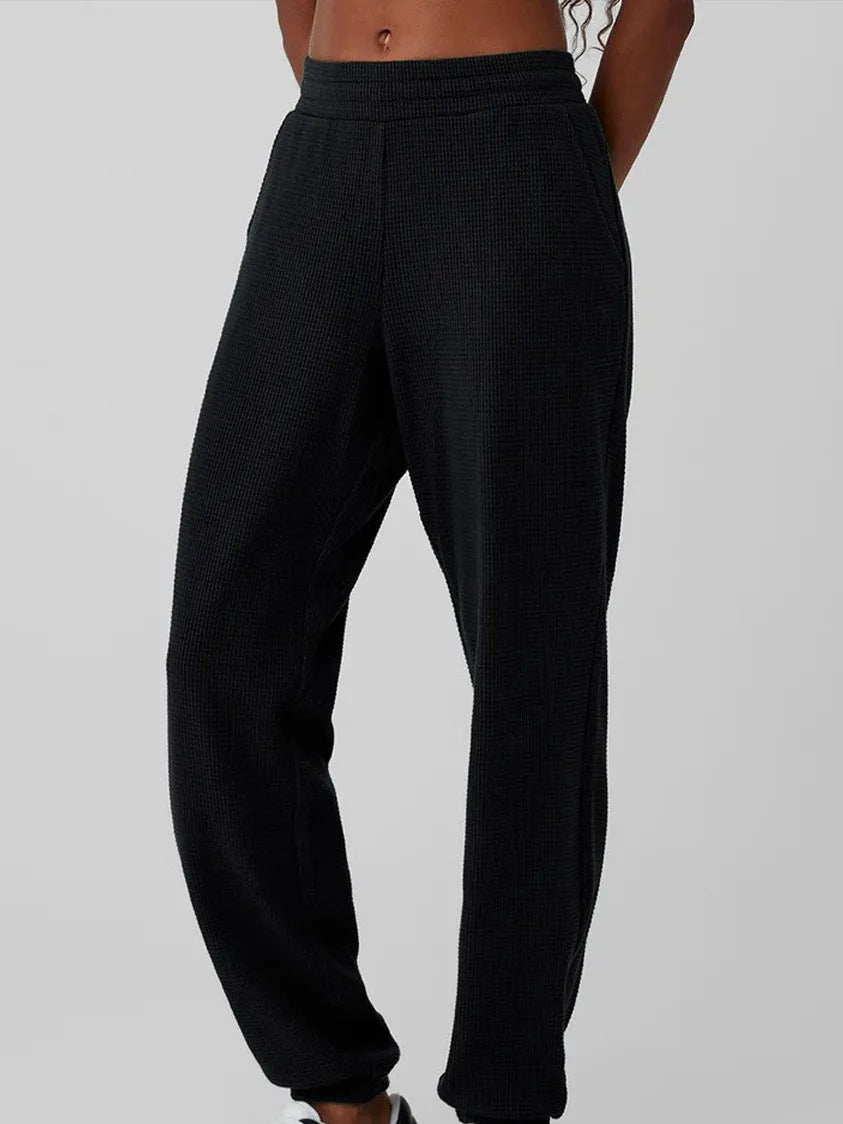 Waffle Collar Pullover Hoodie Pants/Shorts Suit