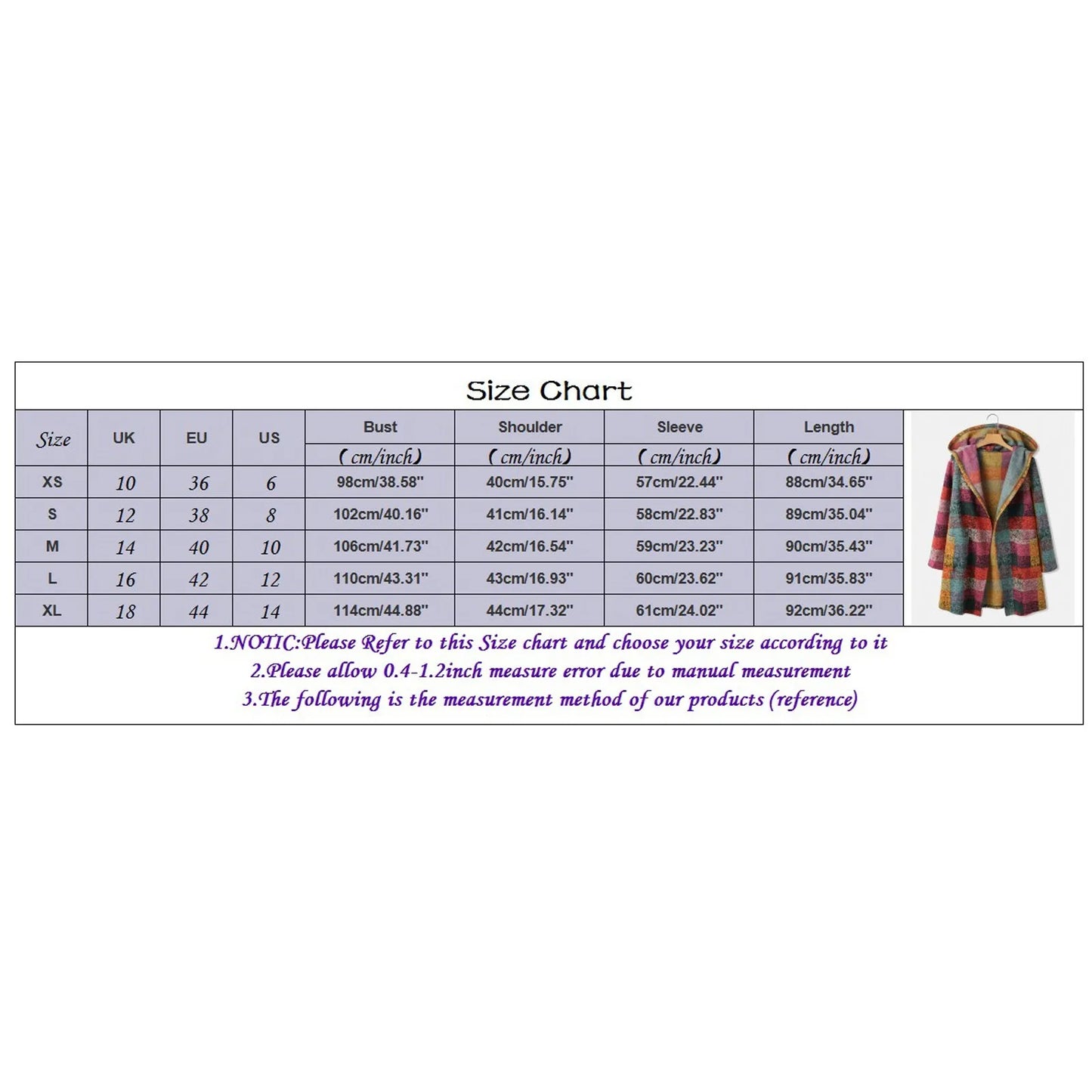 Plaid Cardigan Long Sleeve Zipper Hooded Jacket
