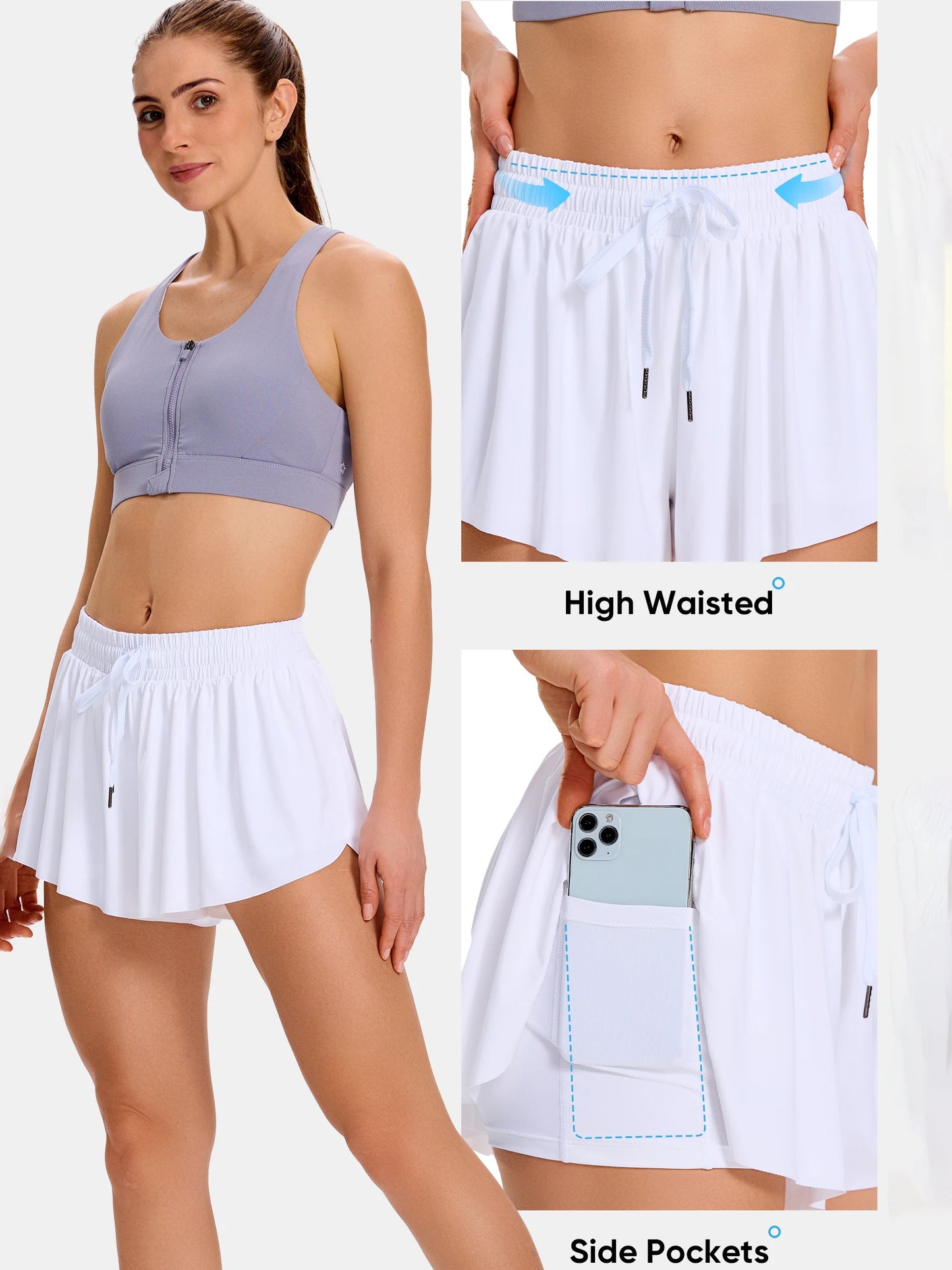 Breathable Drawstring Pocket Skirt