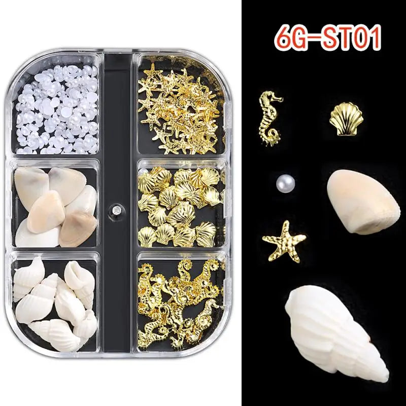 Metal Summer Ocean Nail Art Charms 1 Box