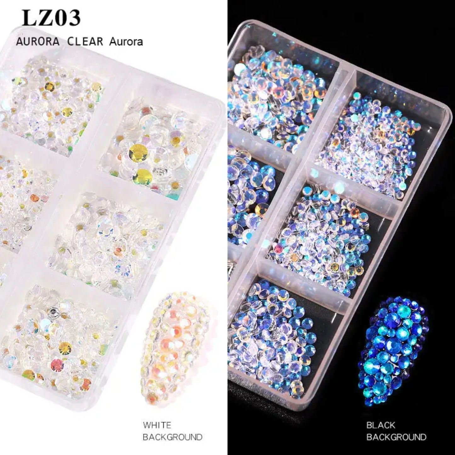 Sparkling 3D Rhinestone Nail Art