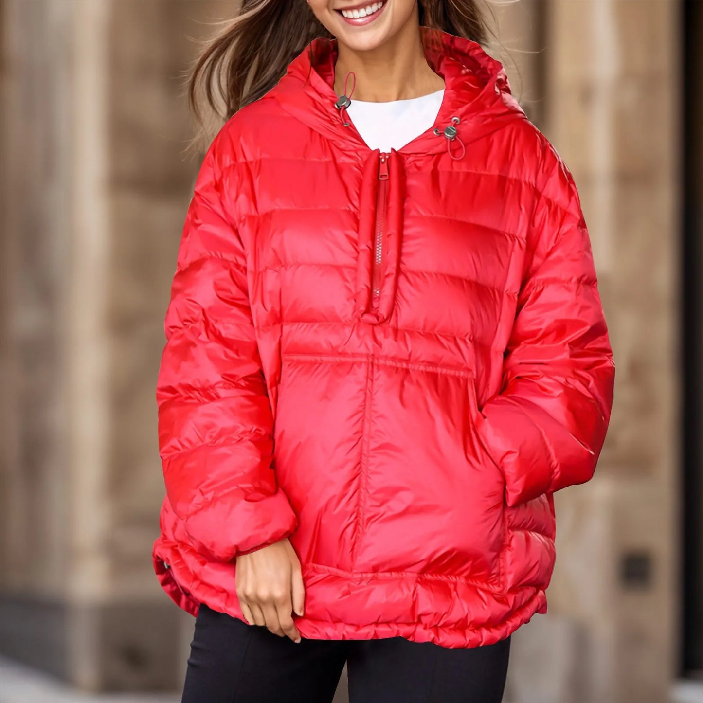 Plus Size Hooded Parka