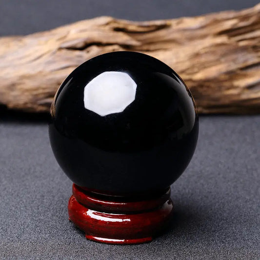 100mm Large Natural Black Obsidian Quartz Crystal Sphere
