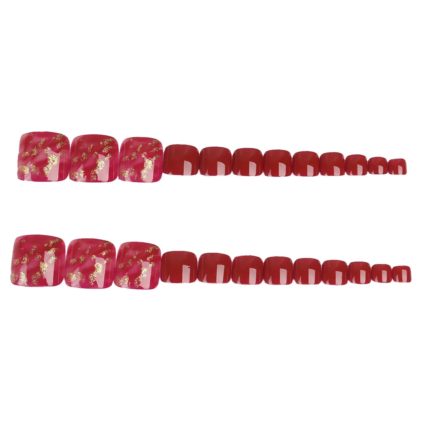 Red Gloss Toe Nail Extensions