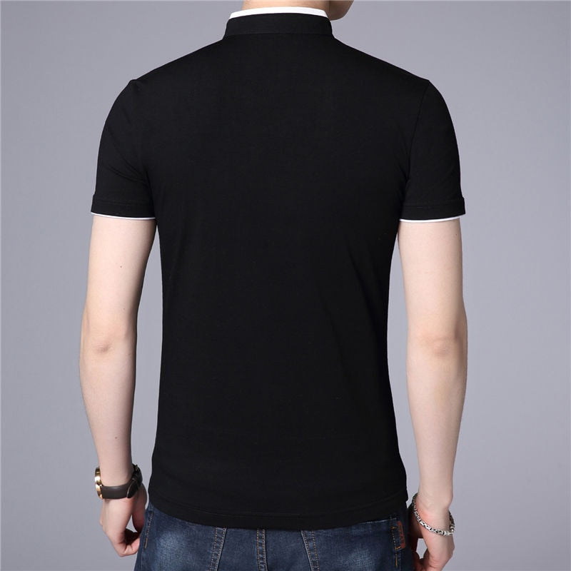 Men's Mandarin Collar Short Sleeve Tee Shirt